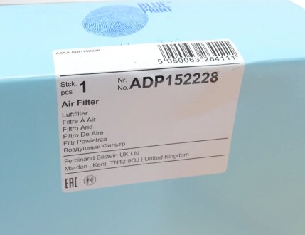 Воздушный фильтр двигателя blue Print ADP152228