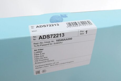 Воздушный фильтр двигателя blue Print ADS72213