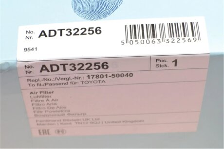 Воздушный фильтр двигателя blue Print ADT32256