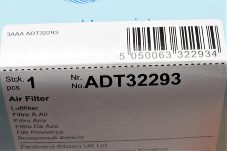 Повітряний фільтр двигуна blue Print ADT32293