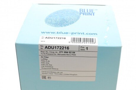 Повітряний фільтр двигуна blue Print ADU172216