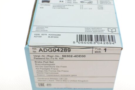 Задні тормозні (гальмівні) колодки blue Print ADG04289