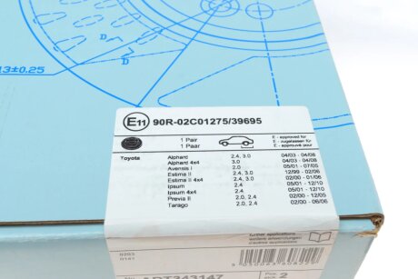 Задній гальмівний (тормозний) диск blue Print ADT343147