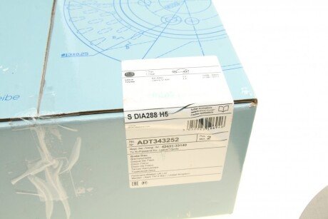 Задний тормозной диск blue Print ADT343252