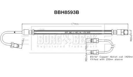 Гальмівний шланг BORG & BECK BBH8593B