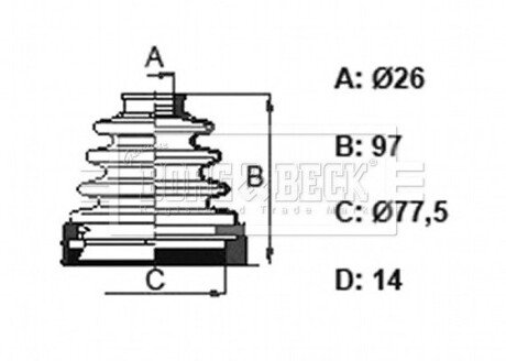 Пильник привiдного валу к-т borg & beck BCB6158