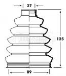 Пильник привiдного валу к-т d1=27mm d2=89mm h=125mm BORG & BECK BCB2358 u043du0430