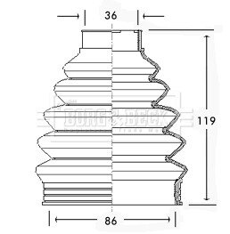 Пильник привiдного валу к-т з хомутами, змазкою borg & beck BCB2280 на Фиат Улисс