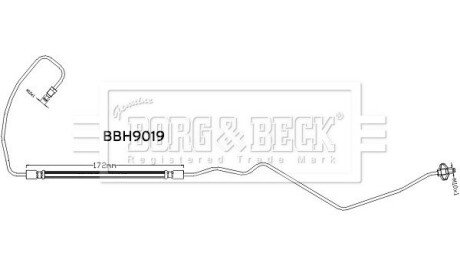 Шланг тормозной задний borg & beck BBH9019 на Ситроен Берлинго b9