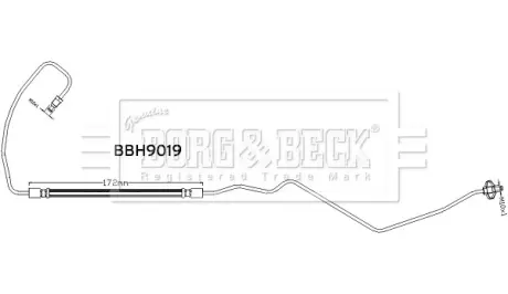 Шланг гальмівний задній BORG & BECK BBH9019
