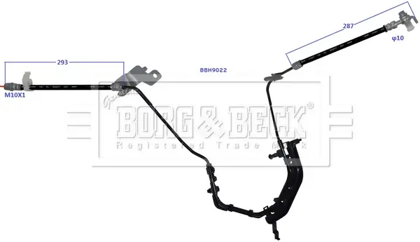 Шланг тормозной задний BORG & BECK BBH9022