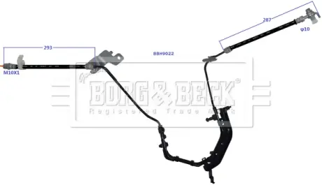 Шланг тормозной задний BORG & BECK BBH9022 Пежо