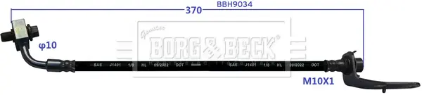 Шланг гальмівний задній BORG & BECK BBH9034 (фото 1)