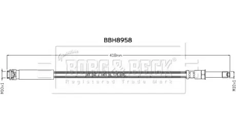 Тормозной шланг BORG & BECK BBH8958