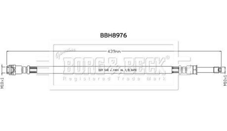 Гальмівний шланг borg & beck BBH8976 на Мерседес Спринтер 906