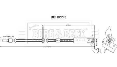 Тормозной шланг borg & beck BBH8993
