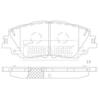 Тормозні (гальмівні) колодки borg & beck BBP2714