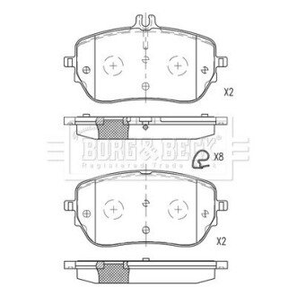 Тормозные колодки borg & beck BBP2808