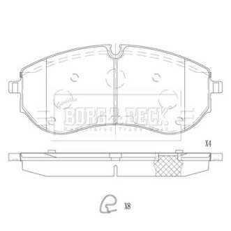 Тормозні (гальмівні) колодки borg & beck BBP2837