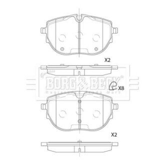 Тормозные колодки borg & beck BBP2881