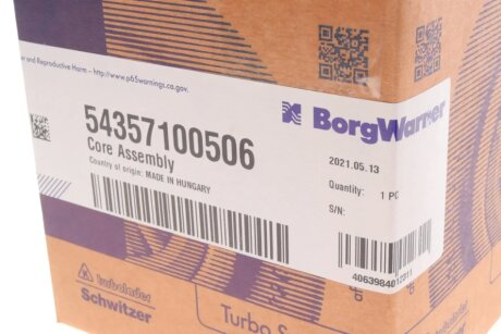 Картридж турбины borgWarner 54357100506