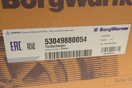 Радиатор интеркулера borgWarner 53049880054