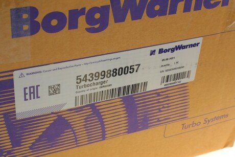 Радіатор інтеркулера borgWarner 54399880057