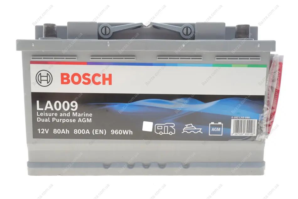 Акумулятор 12В/80/800/22,76кг Bosch 0092LA0090 (фото 1)