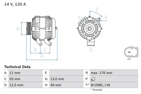 Генератор Bosch 0986082220