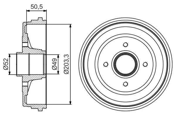 Гальмівний барабан Bosch 0986477206 (фото 1)