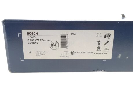 Гальмівний диск BMW 5/7/X5/X6 \'\'FL M-Perfomance d395mm \'\'16>> bosch 0986479F64