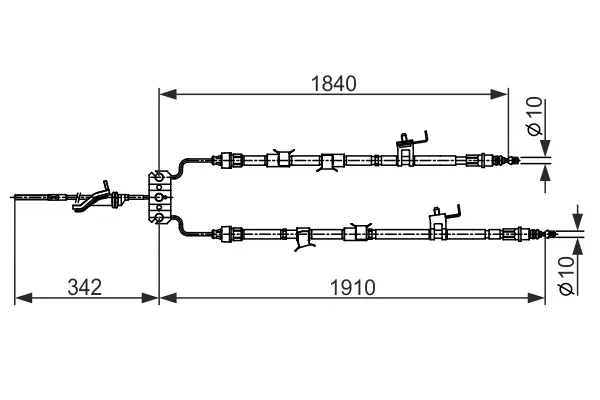 BOSCH MAZDA трос ручн. гальма задн. 3 1.6/2.0 04- Bosch 1987482420 (фото 1)