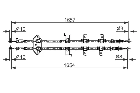 BOSCH MAZDA Трос ручного гальма задній 6 Hatchback (GH) 1.8-2.5 07- Bosch 1987482896