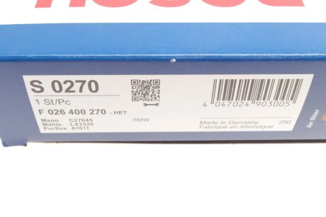 Фільтр повітряний bosch F026400270