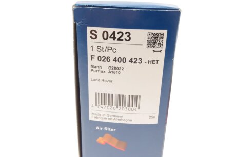 Повітряний фільтр bosch F026400423