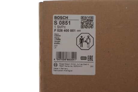 S0851 DAF Повітряний фільтр bosch F026400851