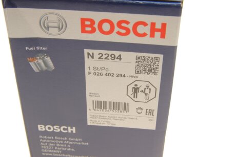 ФІЛЬТР ТРУБОПРОВОДУ bosch F026402294