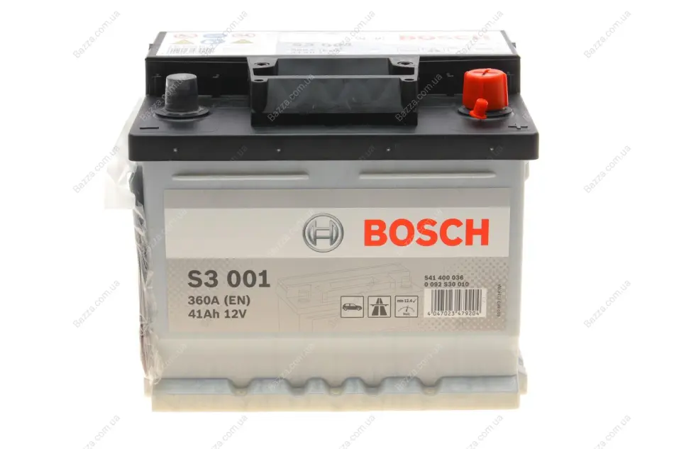 Аккумулятор 41Ah-12v BOSCH (S3001) (207x175x175),R,EN360 bosch 0092S30010