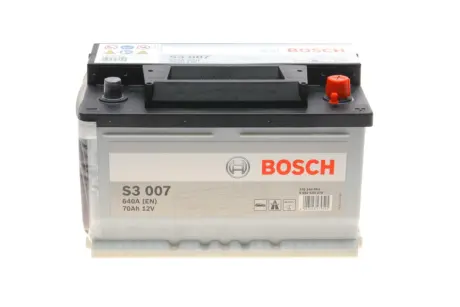 Аккумулятор 70Ah-12v BOSCH (S3007) (278x175x175),R,EN640 bosch 0 092 S30 070