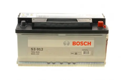 Аккумулятор 88Ah-12v BOSCH (S3012) (353x175x175),R,EN740 Bosch 0 092 S30 120