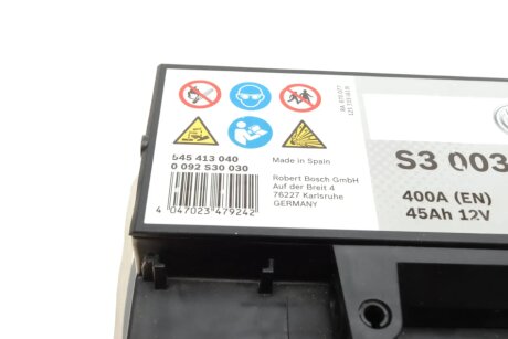 Аккумулятор (акб) 45ah (ампер) bosch 0092S30030