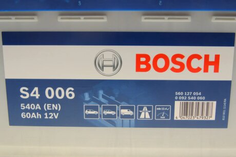 Аккумулятор (акб) 60ah (ампер) 12вольт bosch 0092S40060