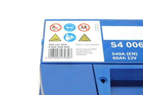 Аккумулятор (акб) 60ah (ампер) 12вольт bosch 0092S40060