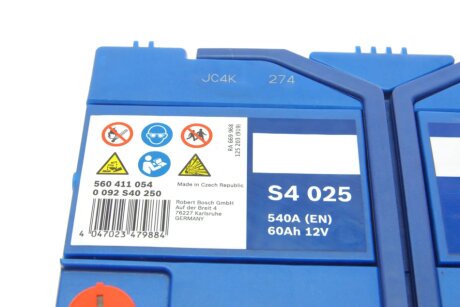 Аккумулятор (акб) 60ah (ампер) 12вольт bosch 0092S40250