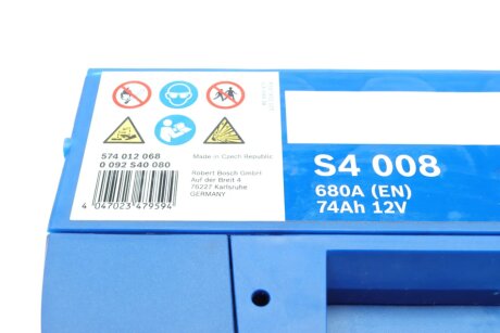 Аккумулятор (акб) 74ah (ампер) bosch 0092S40080
