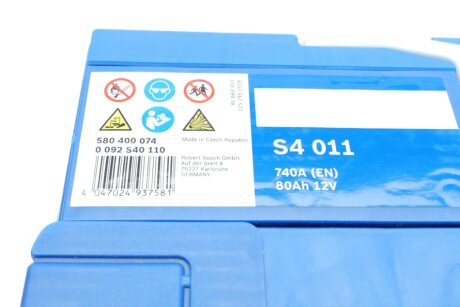 Аккумулятор (акб) 80ah (ампер) bosch 0092S40110