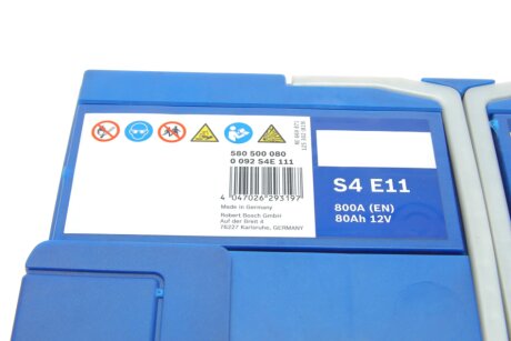 Аккумулятор (акб) 80ah (ампер) bosch 0092S4E111