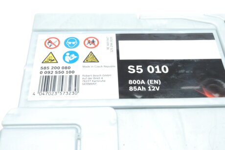 Аккумулятор (акб) 85ah (ампер) bosch 0092S50100