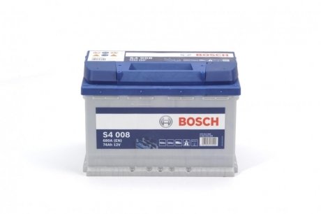 Аккумулятор S4 Silver 12V 74Ah 680A [-/+] 278x175x190 bosch 0 092 S40 080