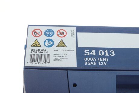 Аккумулятор (акб) 95ah (ампер) bosch 0092S40130